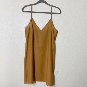 Zimmermann Brown Tan Cotton V Neck Mini Slip Dress
